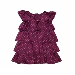 𝅺Baby Gap Pink Purple Polka Dot Ruffle Dress 2T